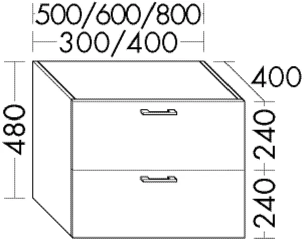 burgbad Waschtischunterschrank „Sys30“ 540 × 520 × 440 mm in Basaltgrau Matt