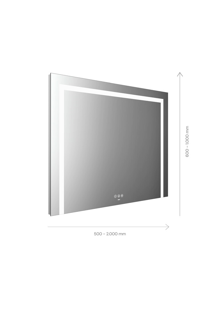 emco Lichtspiegel mit Touch-Bedienfeld „MI 220+“ 70 × 60 cm