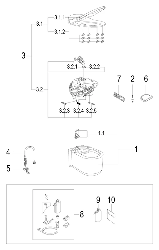 Dusch-WC Sensia Arena 39354_1, Komplettanlage für Unterputzspülkästen, spülrandlos, Wandmontage, alpinweiß