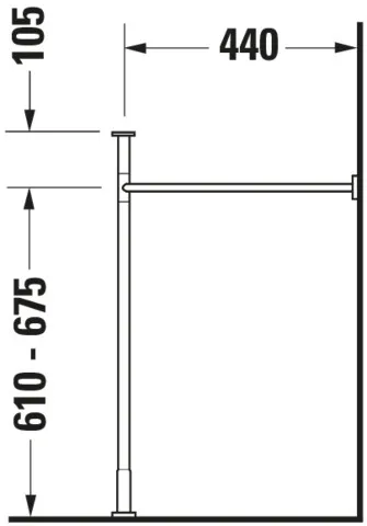 Duravit Vero Metallkonsole Chrom Poliert, höhenverstellbar, 455x808x715-780 mm Duravit Vero Metallkonsole Chrom Poliert, höhenverstellbar, 455x808x715-780 mm