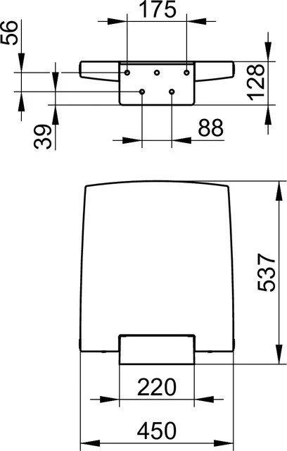 Plan Care 34983170037 Klappsitz Wandmontage Aluminium lackiert/schwarzgrau