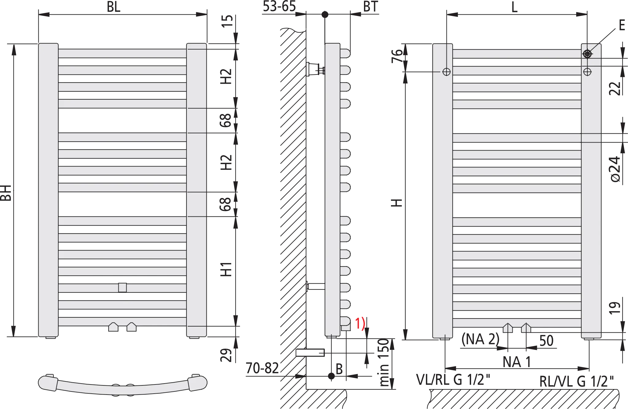 Kermi Heizkörper „Basic®-50 R“ 45 × 80,4 cm in Weiß Kermi Heizkörper „Basic®-50 R“ 45 × 80,4 cm in Weiß