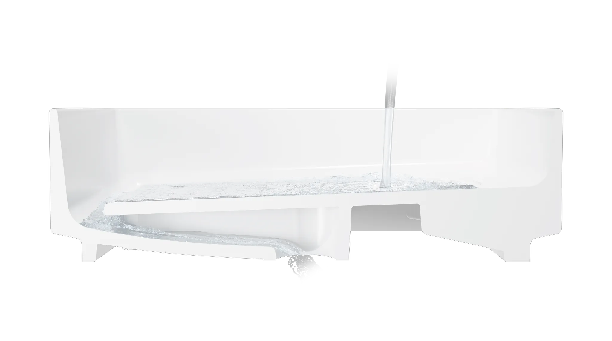 Xuniva Evo E Aufsatzwaschtisch 400/400 ohne Hahnloch und Überlauf, SmartClean, HygieneEffect, Weiß