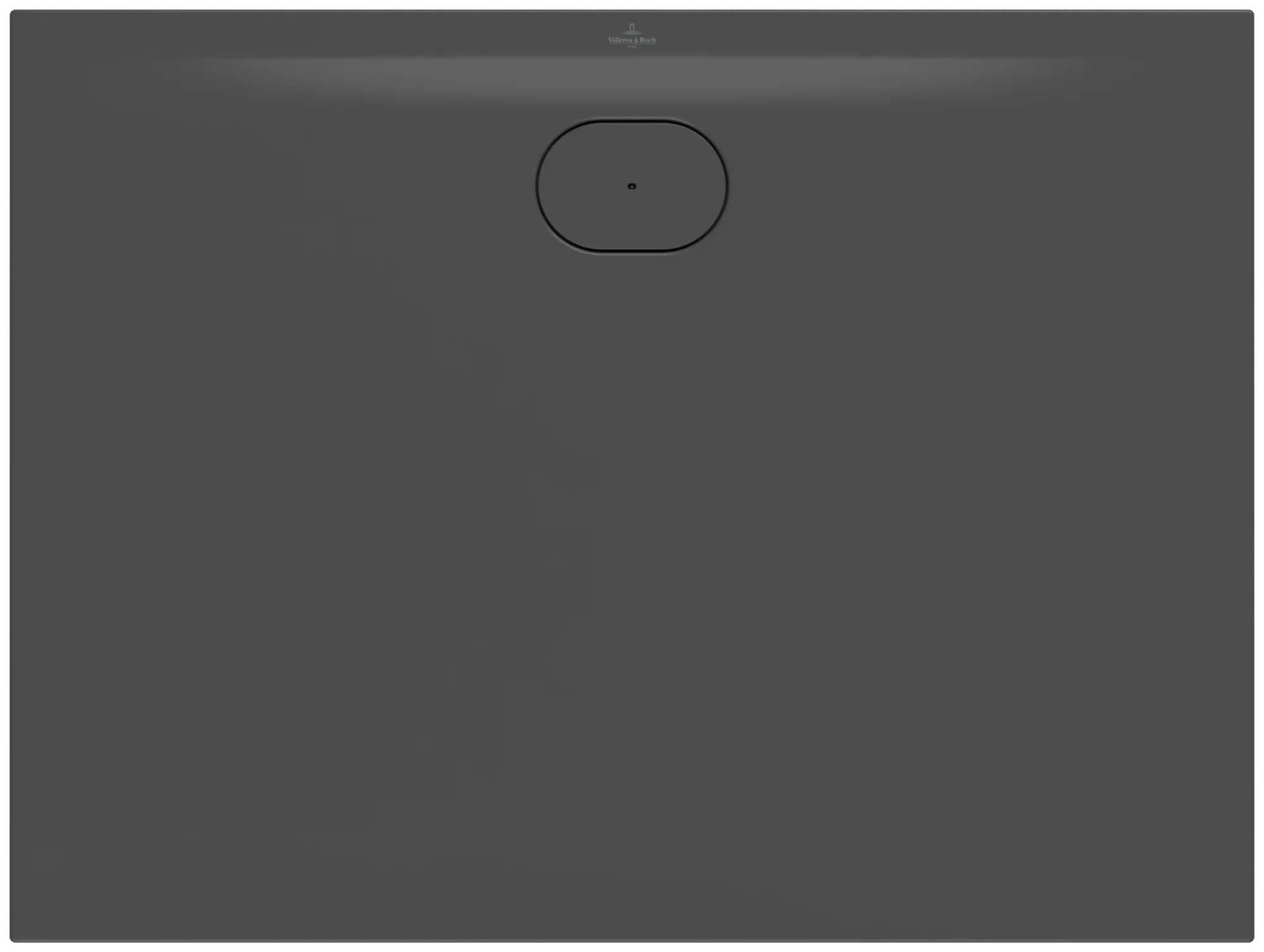 Villeroy & Boch Duschwanne Ecora, rechteckig, Anthracite, 1200 x 900 x 35 mm, glänzend, Metallablaufabdeckung Chrom Edelmatt