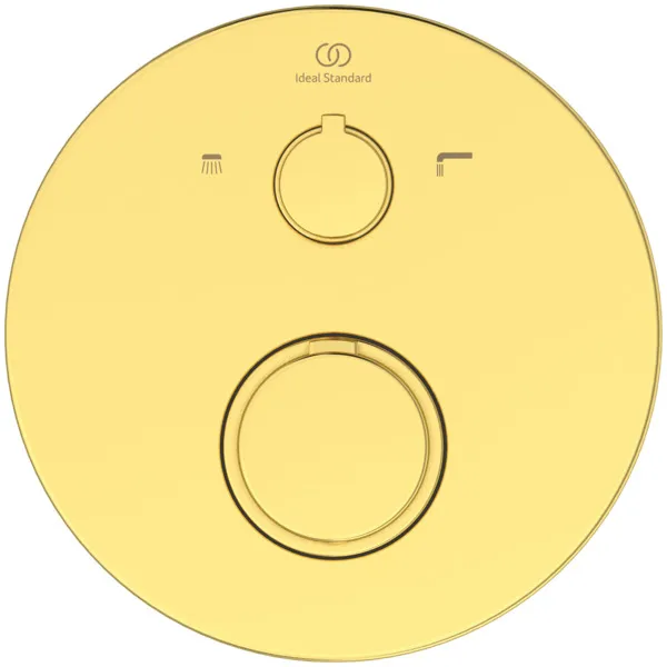 Badethermostat Unterputz Ceratherm T100, Bausatz 2, DIN EN 1717, Rosette Durchmesser: 163mm, Brushed Gold Badethermostat Unterputz Ceratherm T100, Bausatz 2, DIN EN 1717, Rosette Durchmesser: 163mm, Brushed Gold