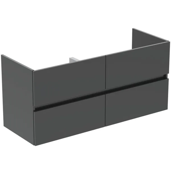 Ideal Standard Waschtischunterschrank „Eurovit+“ 120 × 55 × 44 cm Hochglanz grau lackiert