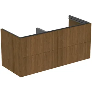 Ideal Standard Möbeldoppelwaschtischunterschrank Conca 4 Auszüge ohne Platte 1200x505x550mm Walnuss D.