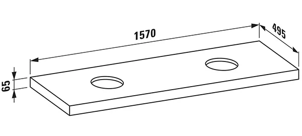 Laufen Waschtisch-Platte LANI 495x1570x65 verkehrsgrau Laufen Waschtisch-Platte LANI 495x1570x65 verkehrsgrau