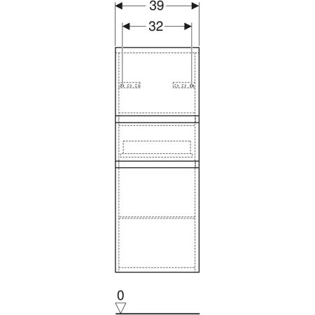 Renova Plan Mittelhochschrank mit zwei Türen und einer Schublade: 39x105x36cm, Nussbaum hickory hell