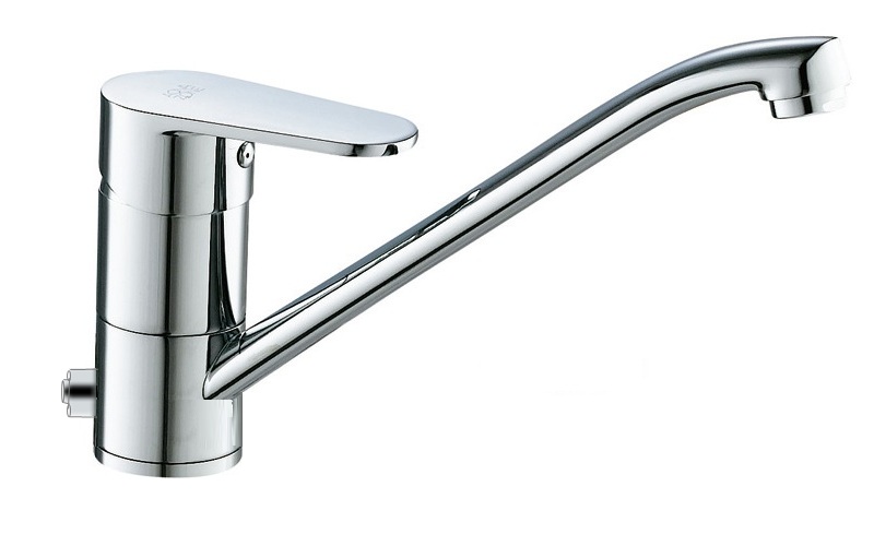 Spültisch-Einhandbatterie AqvaBasic I - Geräteabsperrung - schwenkbarer Auslauf - Kartusche mit keramischen Dichtscheiben - Heißwassersperre - Wassermengendurchflussregulierung - flexible Druckschläuche 3/8", DVGW W270 - chrom Spültisch-Einhandbatterie AqvaBasic I - Geräteabsperrung - schwenkbarer Auslauf - Kartusche mit keramischen Dichtscheiben - Heißwassersperre - Wassermengendurchflussregulierung - flexible Druckschläuche 3/8", DVGW W270 - chrom
