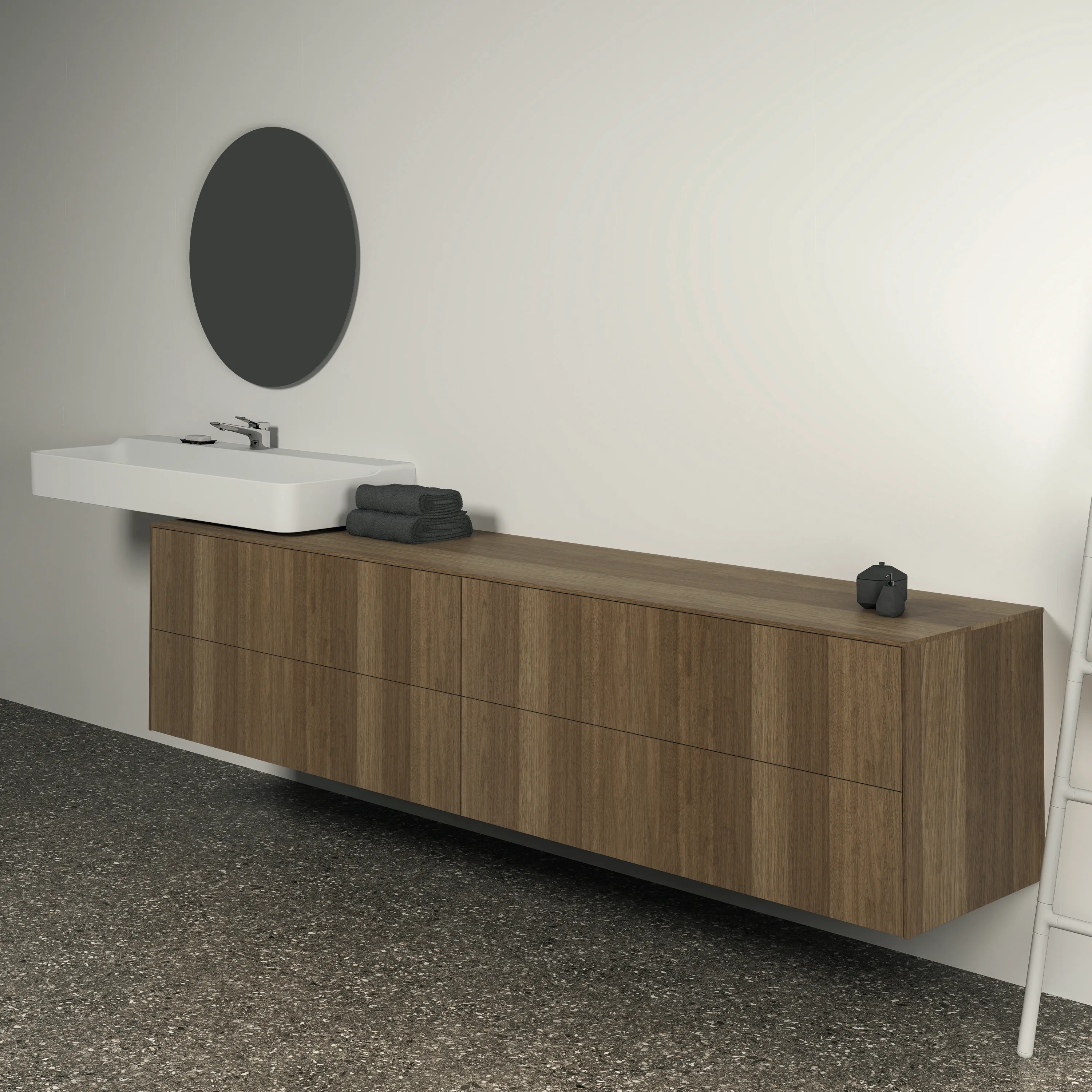 Ideal Standard Waschtischunterschrank „Conca“ 238,7 × 55 × 50,5 cm Walnuss dunkel Furnier Ideal Standard Waschtischunterschrank „Conca“ 238,7 × 55 × 50,5 cm Walnuss dunkel Furnier