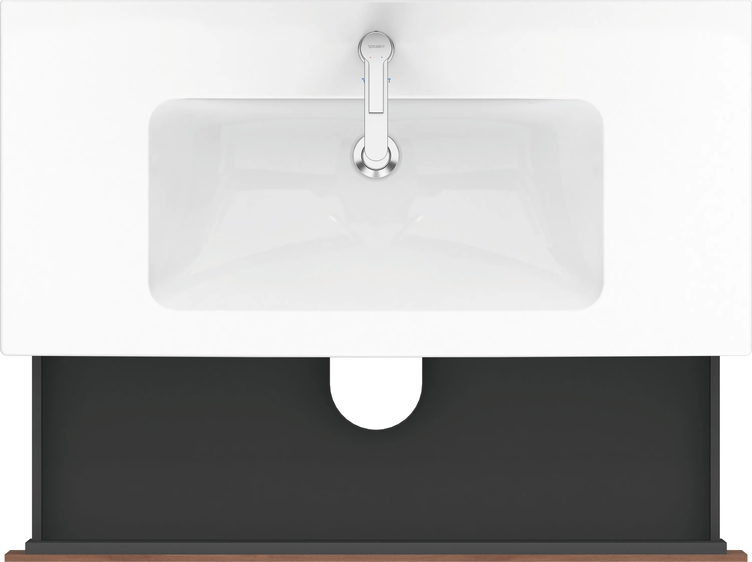 Duravit Waschtischunterschrank wandhängend „L-Cube“ 62 × 55 × 48,1 cm Nussbaum Natur