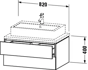 Duravit Waschtischunterschrank wandhängend „L-Cube“ 82 × 40 × 54,7 cm Eiche Marmoriert