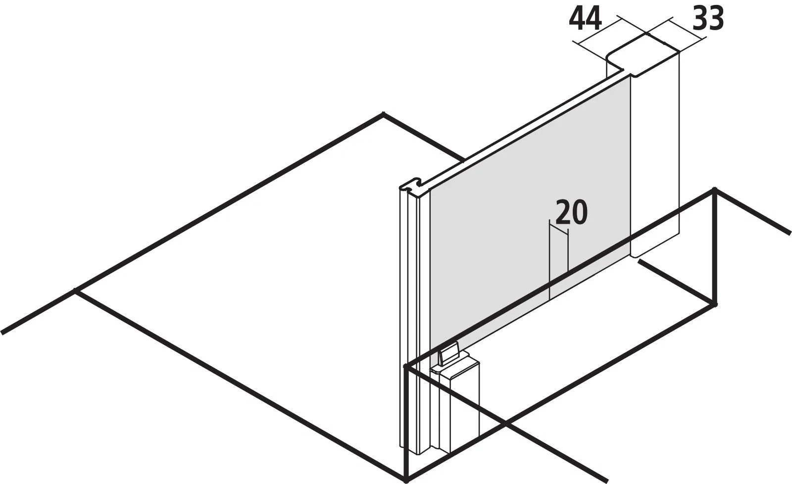 Kermi Duschdesign MENA TVP Duschkabine, 1750x750 mm, Silber Hochglanz