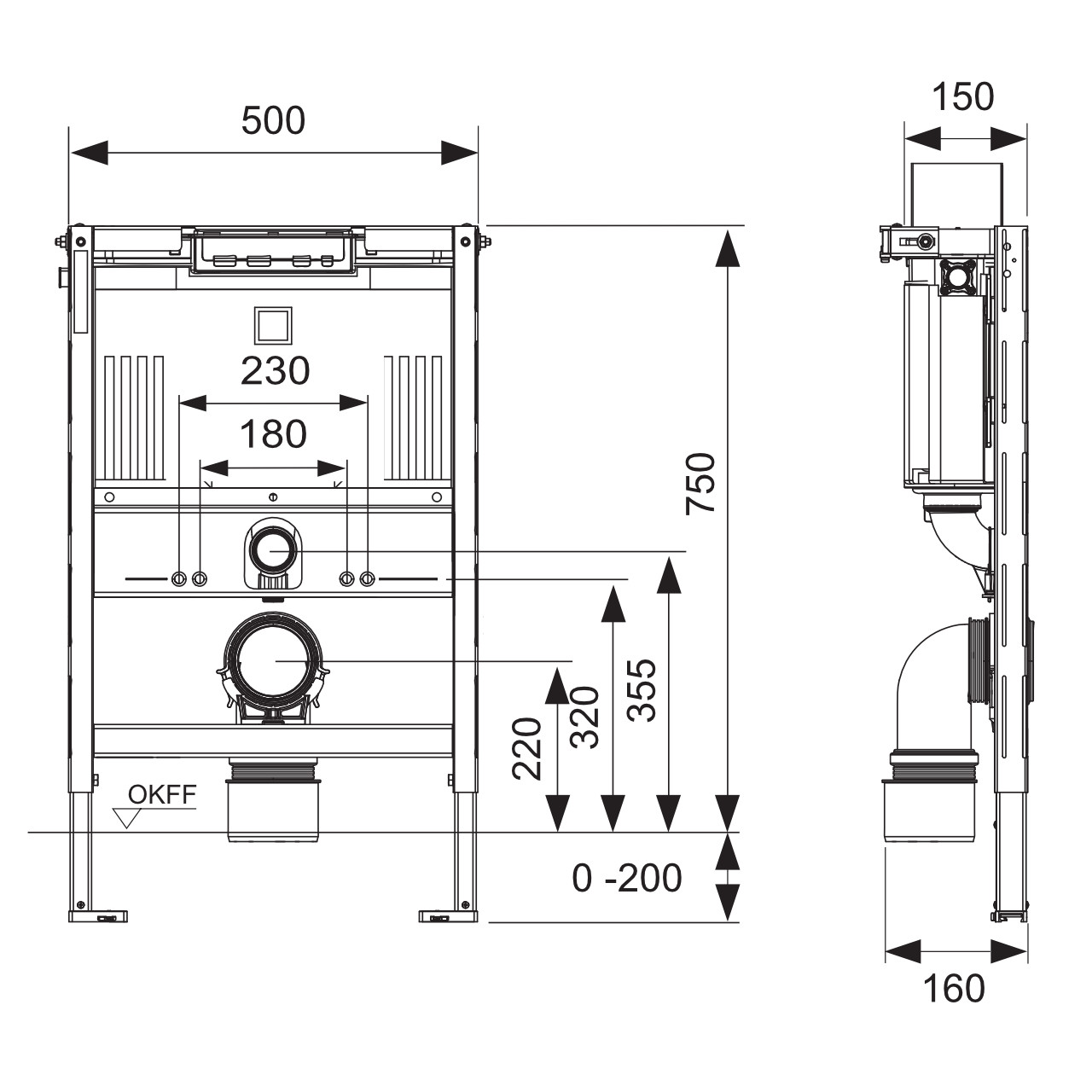 TECE WC-Vorwandelement „TECEprofil“ 75 × 51 × 17,2 cm TECE WC-Vorwandelement „TECEprofil“ 75 × 51 × 17,2 cm