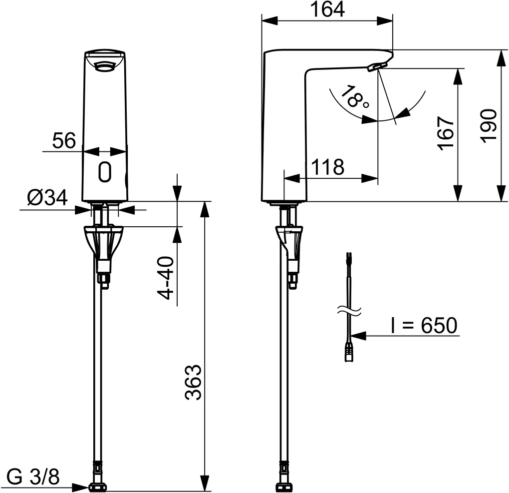 HansaELECTRA Waschtischbatterie 3V Bluetooth HansaELECTRA 9301 Chrom