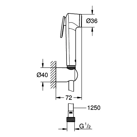 Wandhalterset Tempesta-F Trigger Spray 30 27513_1, 1 Strahlart, Handbrause mit Betätigungstaste, Handbrausehalter, Brauseschlauch 1.250 mm, chrom Wandhalterset Tempesta-F Trigger Spray 30 27513_1, 1 Strahlart, Handbrause mit Betätigungstaste, Handbrausehalter, Brauseschlauch 1.250 mm, chrom