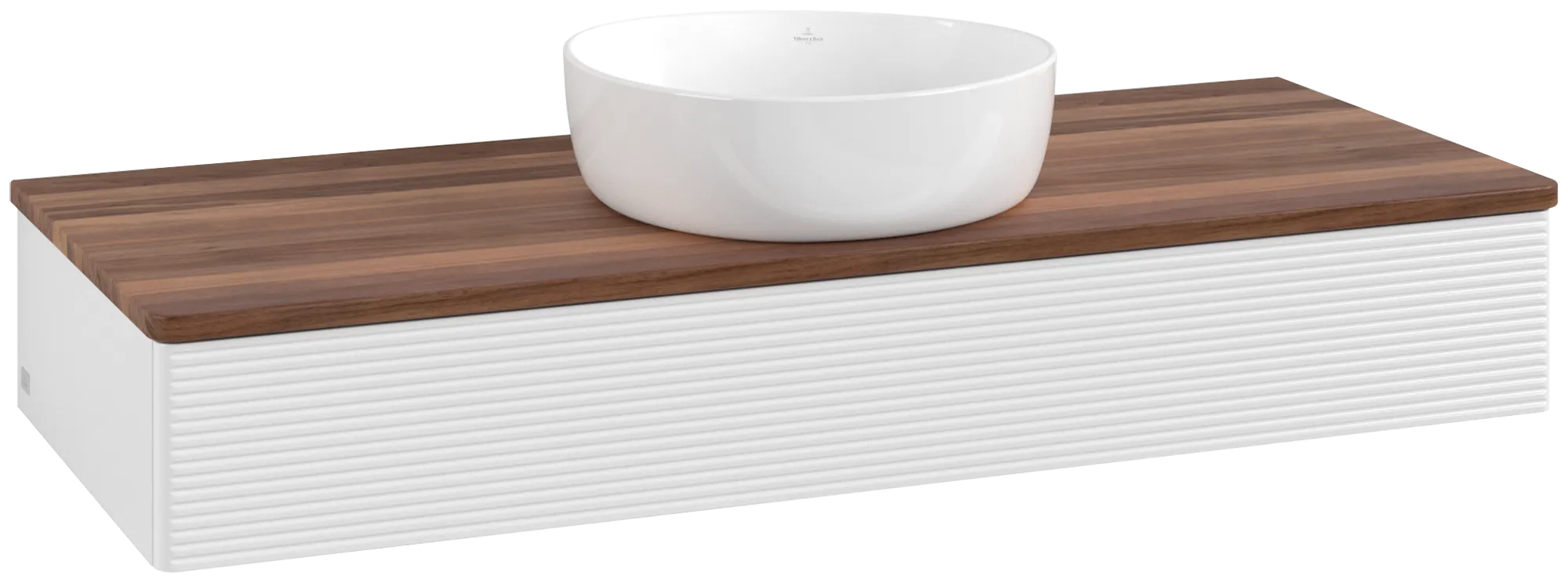 Villeroy & Boch Antao Waschbeckenunterschrank L10_1 1200x190x500mm Glossy White Lacquer / Warm Walnut