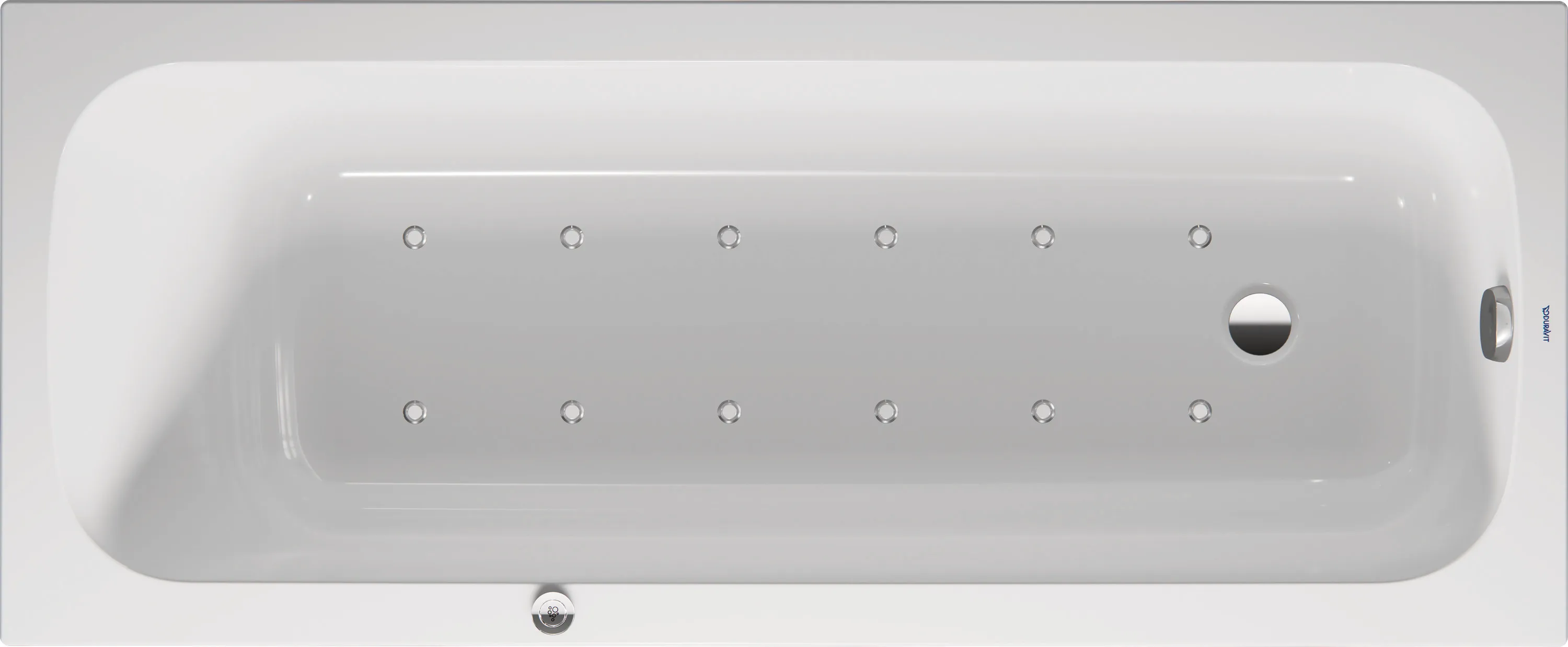 Duravit Whirlwanne „Qatego“ rechteck 1700 × 700 mm, Fußablauf mit Air-System, in Weiß Duravit Whirlwanne „Qatego“ rechteck 1700 × 700 mm, Fußablauf mit Air-System, in Weiß