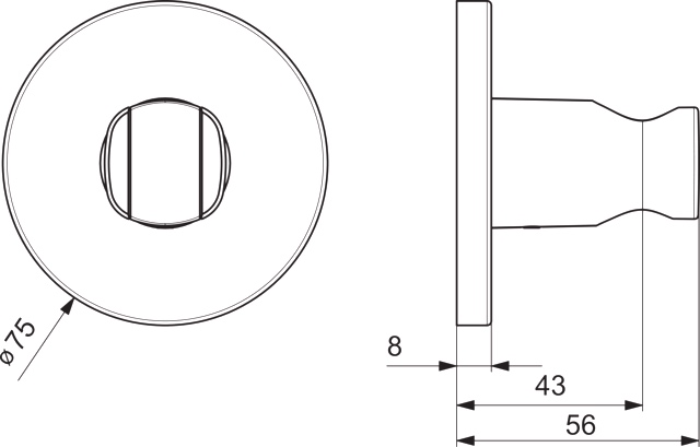 HA Wandhalter HANSALIVING 4444 Rosette rund Chrom