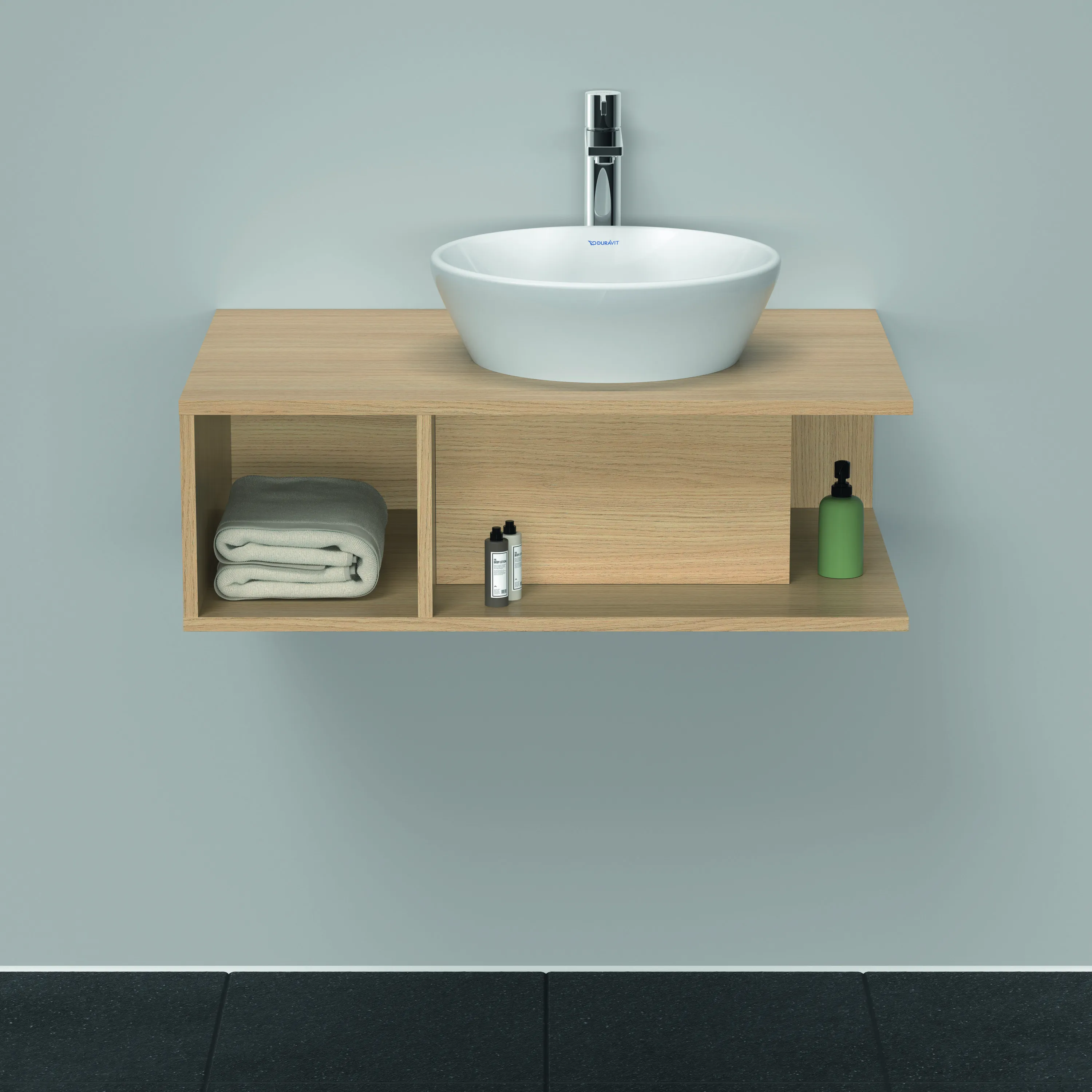 Duravit Waschtischunterschrank wandhängend „D-Neo“ 80 × 26 × 55 cm Eiche Natur