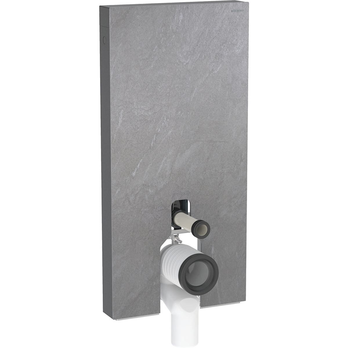 Monolith Sanitärmodul für Stand-WC, 101 cm, Frontverkleidung aus Steinzeug: Steinzeug Schieferoptik, Aluminium schwarzchrom