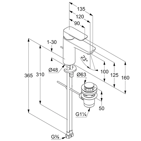 PURE & STYLE WaschtischEHM 100 ECO PLUS, m. Metallablaufg. chrom PURE & STYLE WaschtischEHM 100 ECO PLUS, m. Metallablaufg. chrom