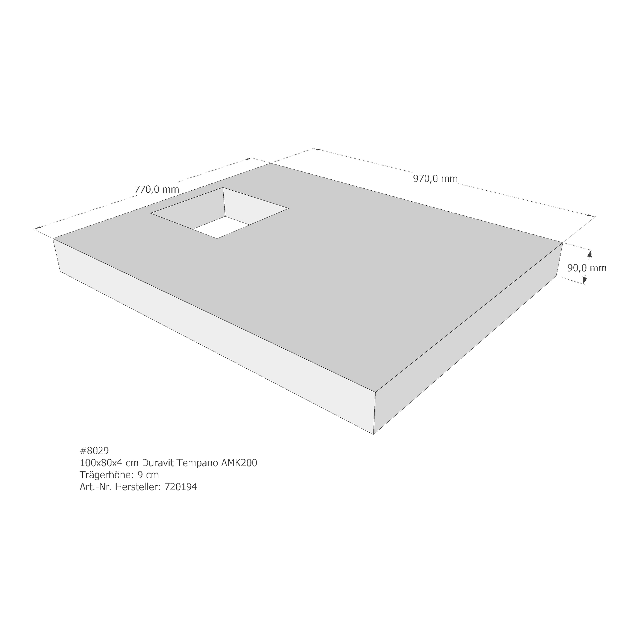 Duschwannenträger für Duravit Tempano 100 × 80 × 4 cm Duschwannenträger für Duravit Tempano 100 × 80 × 4 cm
