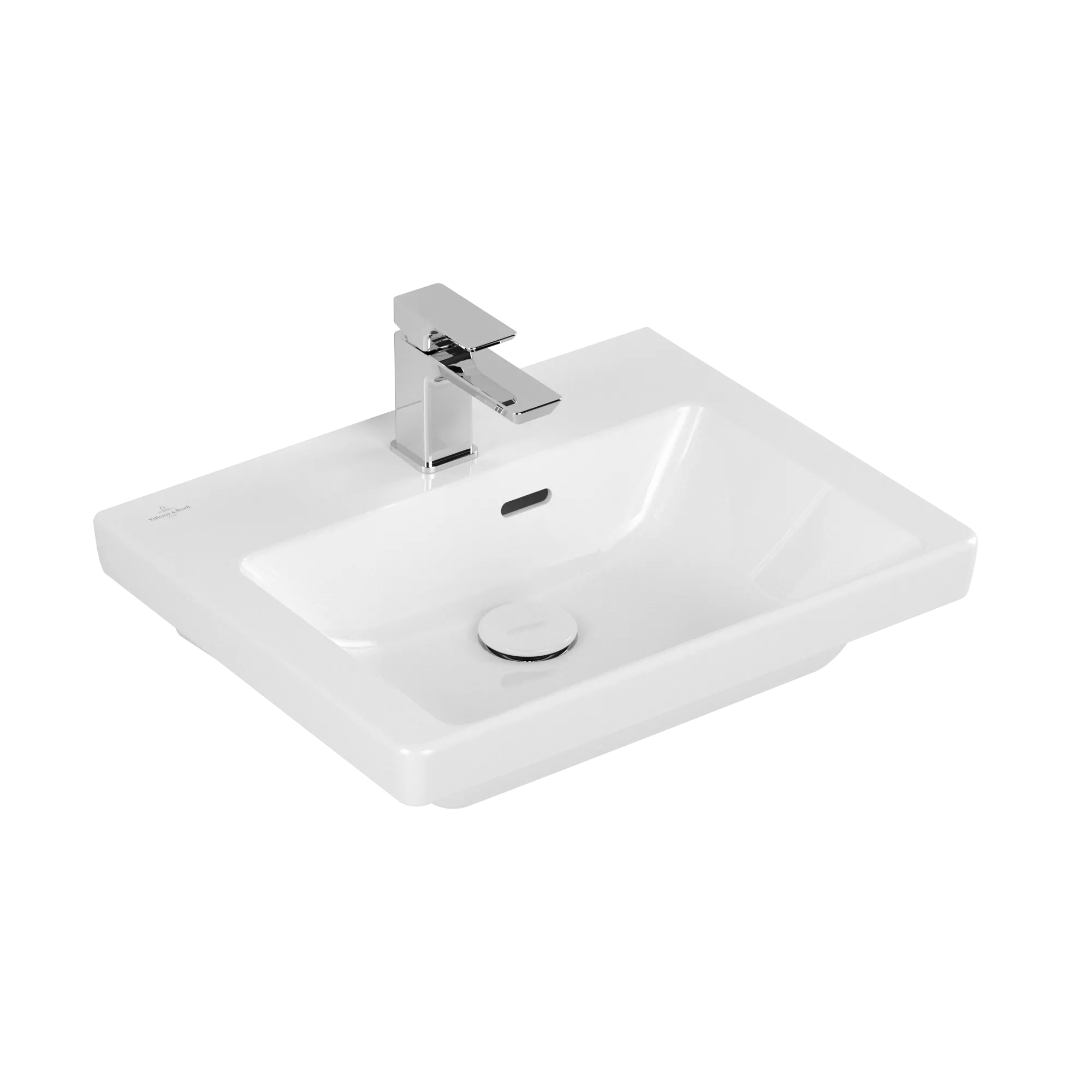 Villeroy & Boch Handwaschbecken „Subway 3.0“ 500 × 400 × 145 mm, ohne Hahnlochbohrung, Hahnlochposition mittig in Weiß Alpin Villeroy & Boch Handwaschbecken „Subway 3.0“ 500 × 400 × 145 mm, ohne Hahnlochbohrung, Hahnlochposition mittig in Weiß Alpin