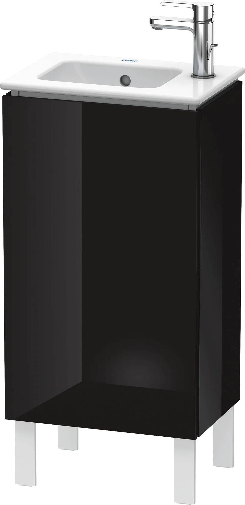 Duravit Waschtischunterschrank bodenstehend „L-Cube“ 42 × 70,4 × 29,4 cm Schwarz Hochglanz