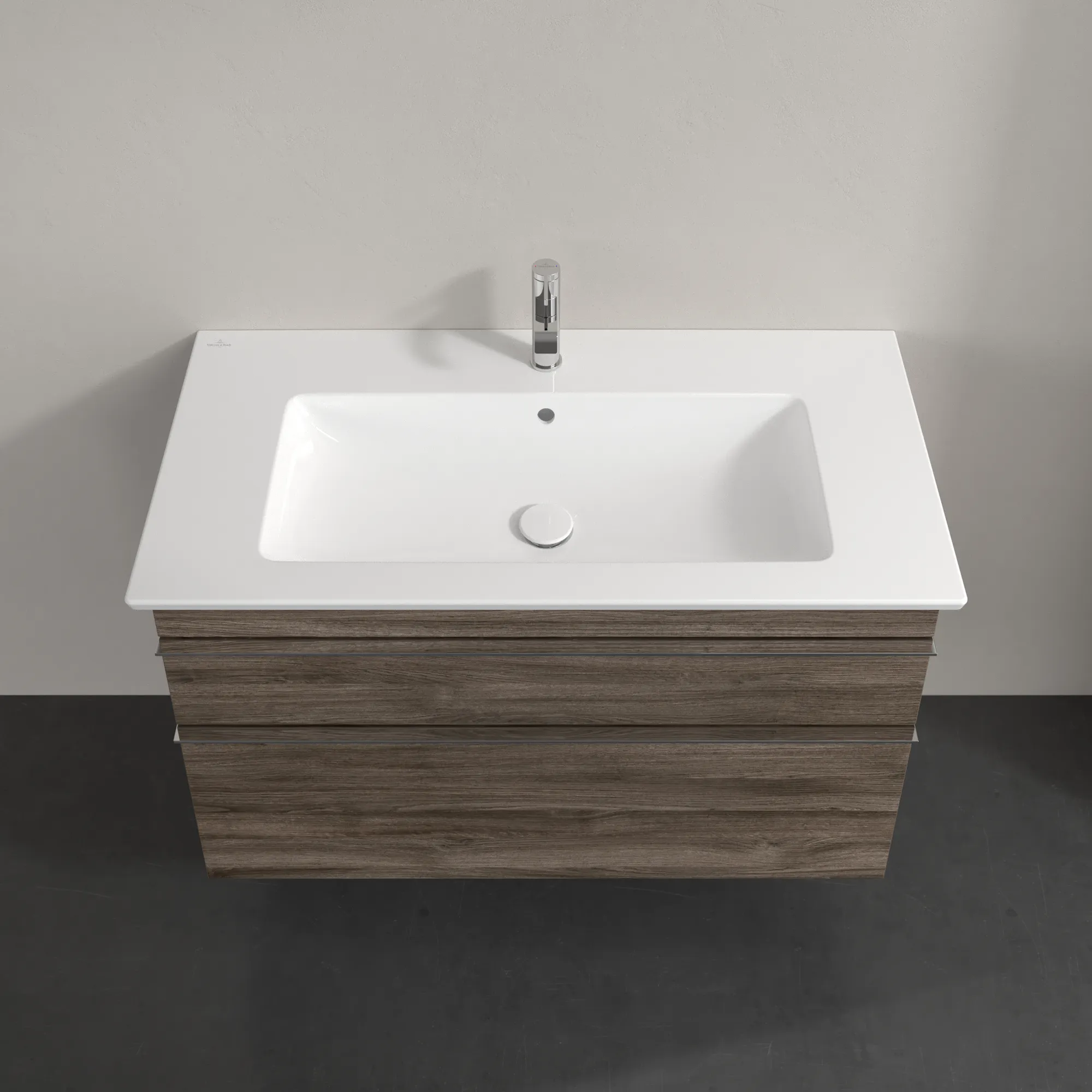Villeroy & Boch Waschtischunterschrank „Venticello“ für Schrankwaschtisch 953 × 590 × 502 mm Stone Oak, für Becken mittig