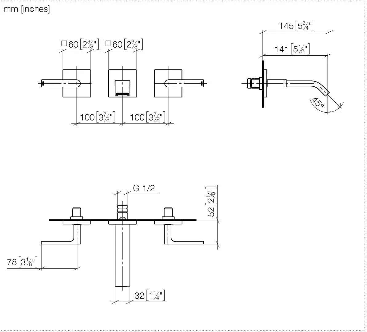 Waschtisch-Wandbatterie ohne Ablaufgarnitur IMO Chrom 36707671 Waschtisch-Wandbatterie ohne Ablaufgarnitur IMO Chrom 36707671
