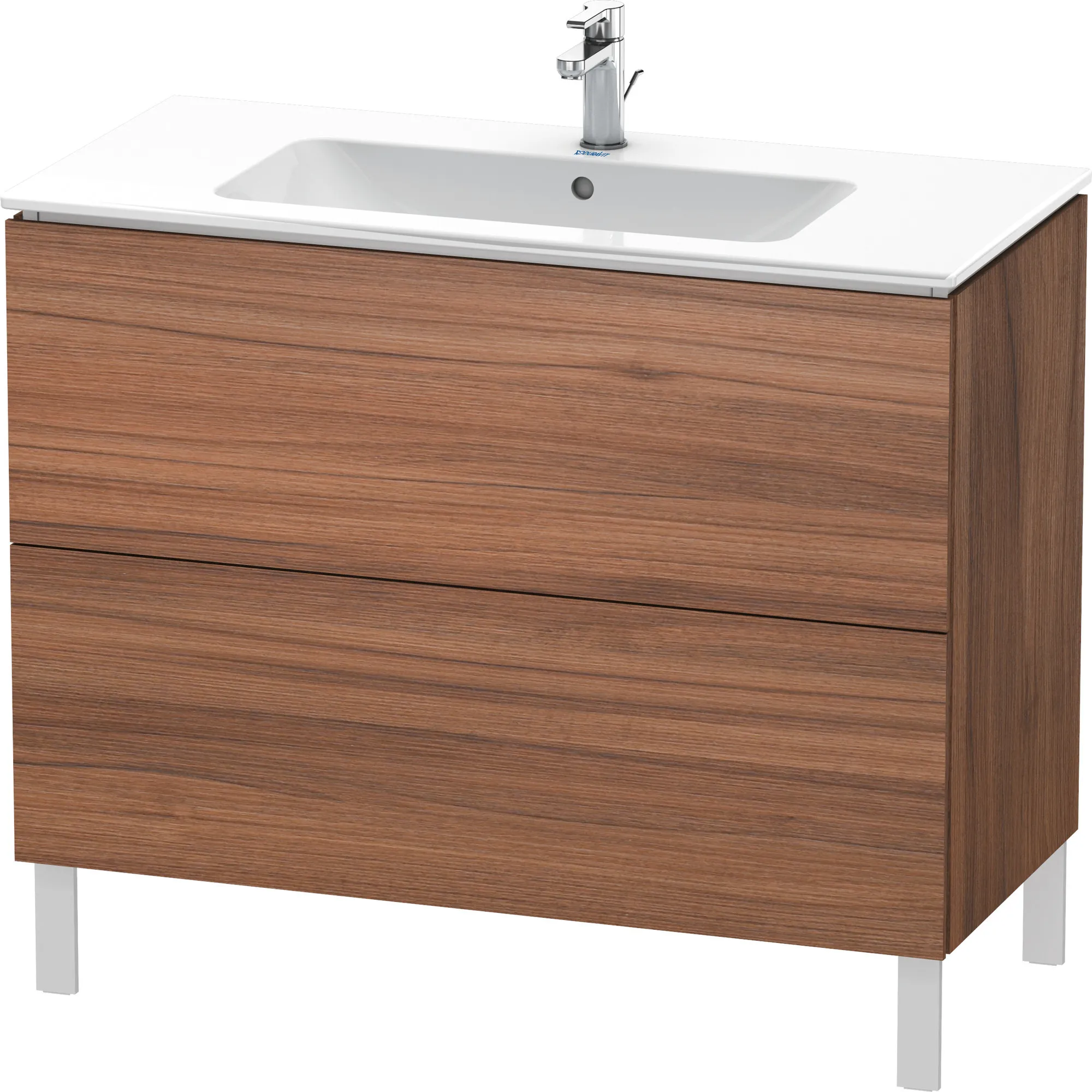 Duravit Waschtischunterschrank bodenstehend „L-Cube“ 102 × 70,4 × 48,1 cm Nussbaum Natur Duravit Waschtischunterschrank bodenstehend „L-Cube“ 102 × 70,4 × 48,1 cm Nussbaum Natur