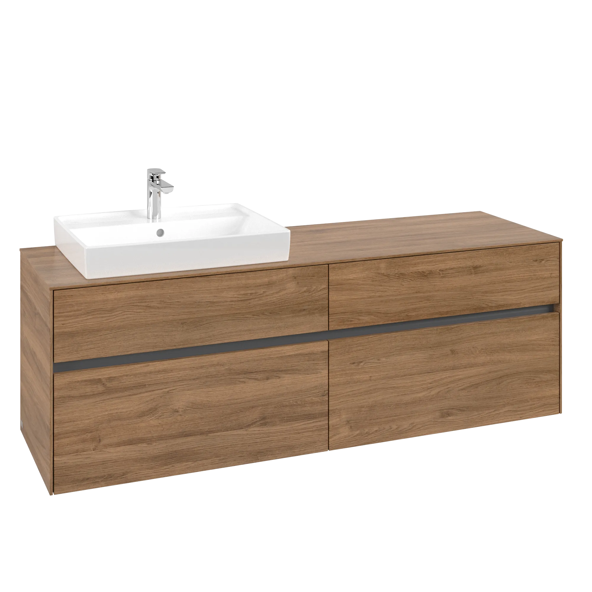 Villeroy & Boch Collaro Waschbeckenunterschrank C02200 1600x548x500mm links Kansas Oak
