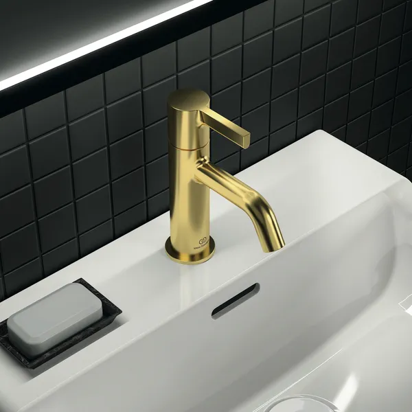 Ideal Standard Waschtischarmatur Joy Arm BC776A2, Ausladung 110mm, Brushed Gold