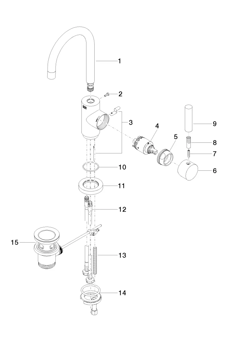 Dornbracht TARA Waschtisch-Einhandbatterie mit Ablaufgarnitur - Chrom Dornbracht TARA Waschtisch-Einhandbatterie mit Ablaufgarnitur - Chrom