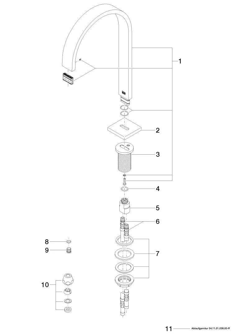 Dornbracht MEM Waschtisch-Stand-Auslauf mit Ablaufgarnitur Chrom Dornbracht MEM Waschtisch-Stand-Auslauf mit Ablaufgarnitur Chrom