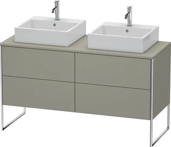 Duravit Waschtischunterschrank bodenstehend „XSquare“ 140 × 77,8 × 54,8 cm Steingrau Seidenmatt Duravit Waschtischunterschrank bodenstehend „XSquare“ 140 × 77,8 × 54,8 cm Steingrau Seidenmatt