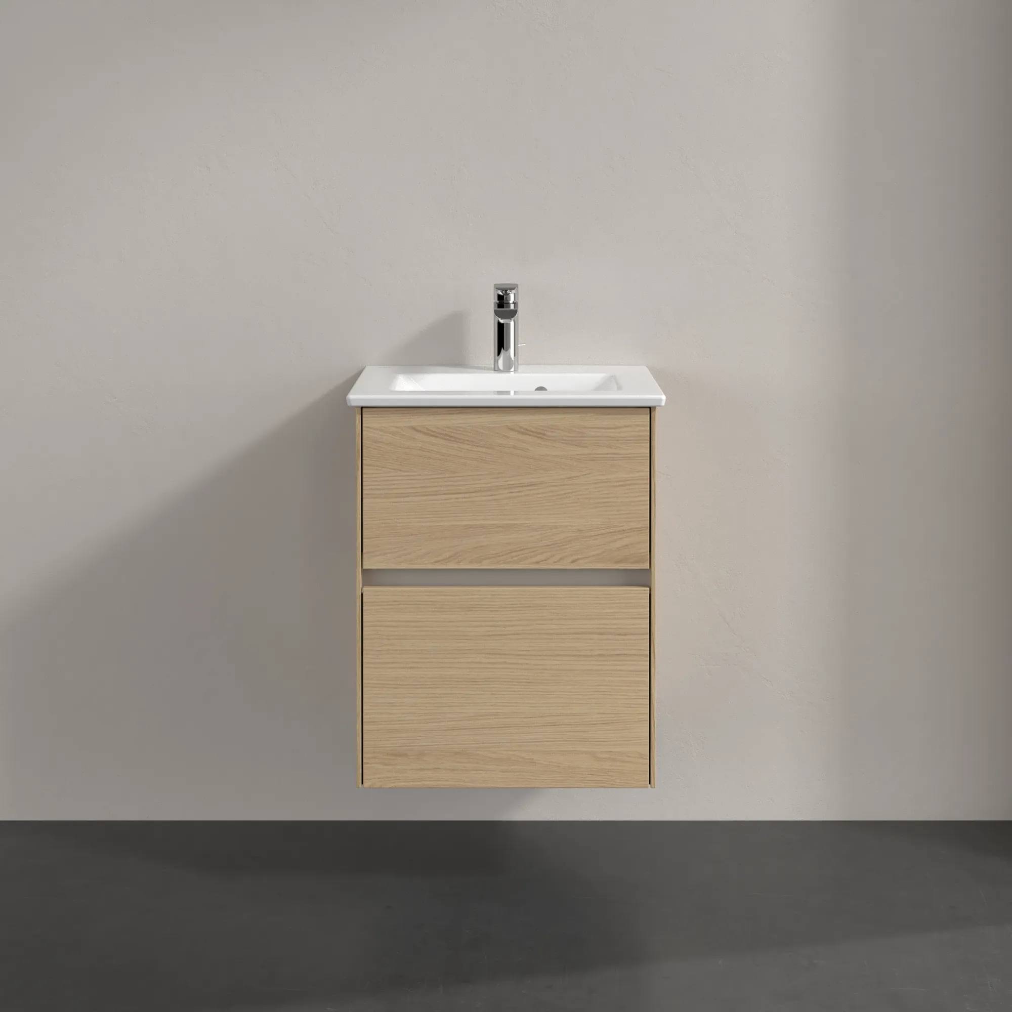 Villeroy & Boch Waschtischunterschrank „Collaro“ 472 × 610 × 404 mm Nordic Oak, mit Beleuchtung, für Becken mittig