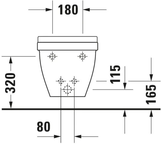 Duravit Wand-Bidet „Starck 3“, Befestigung verdeckt 36,5 × 54 × 33,5 cm