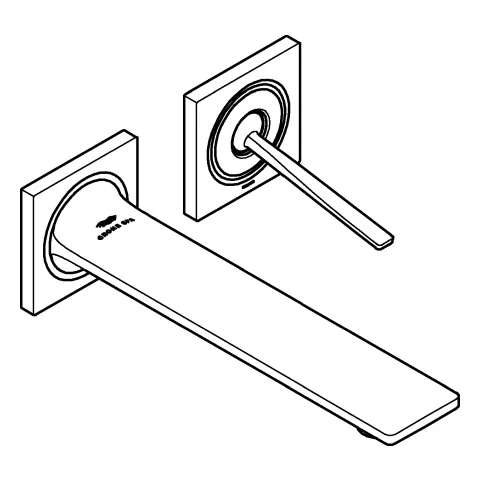 Grohe Allure 2-Loch-Waschtischbatterie Wandmontage supersteel Grohe Allure 2-Loch-Waschtischbatterie Wandmontage supersteel