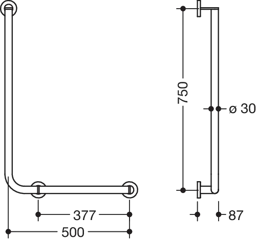 HEWI Haltegriff Ausführung rechts „System 900“ in Dunkelgrau tiefmatt HEWI Haltegriff Ausführung rechts „System 900“ in Dunkelgrau tiefmatt
