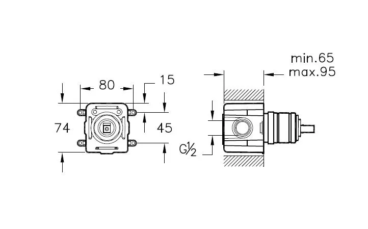 VitrA Unterputzkörper V-Box Einbau-Minibox für Brause