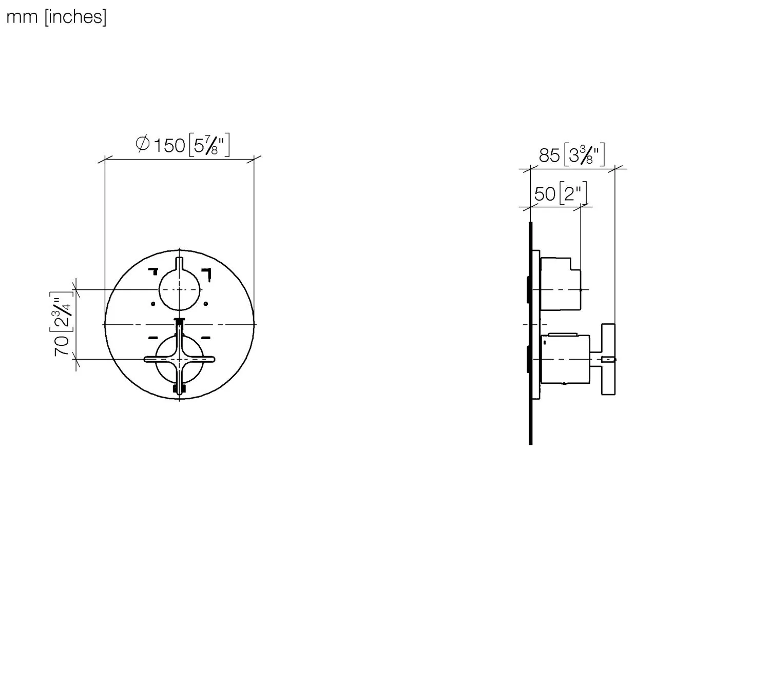 UP-Thermostat mit Dreiwege-Mengenregulierung VAIA Chrom 36427809