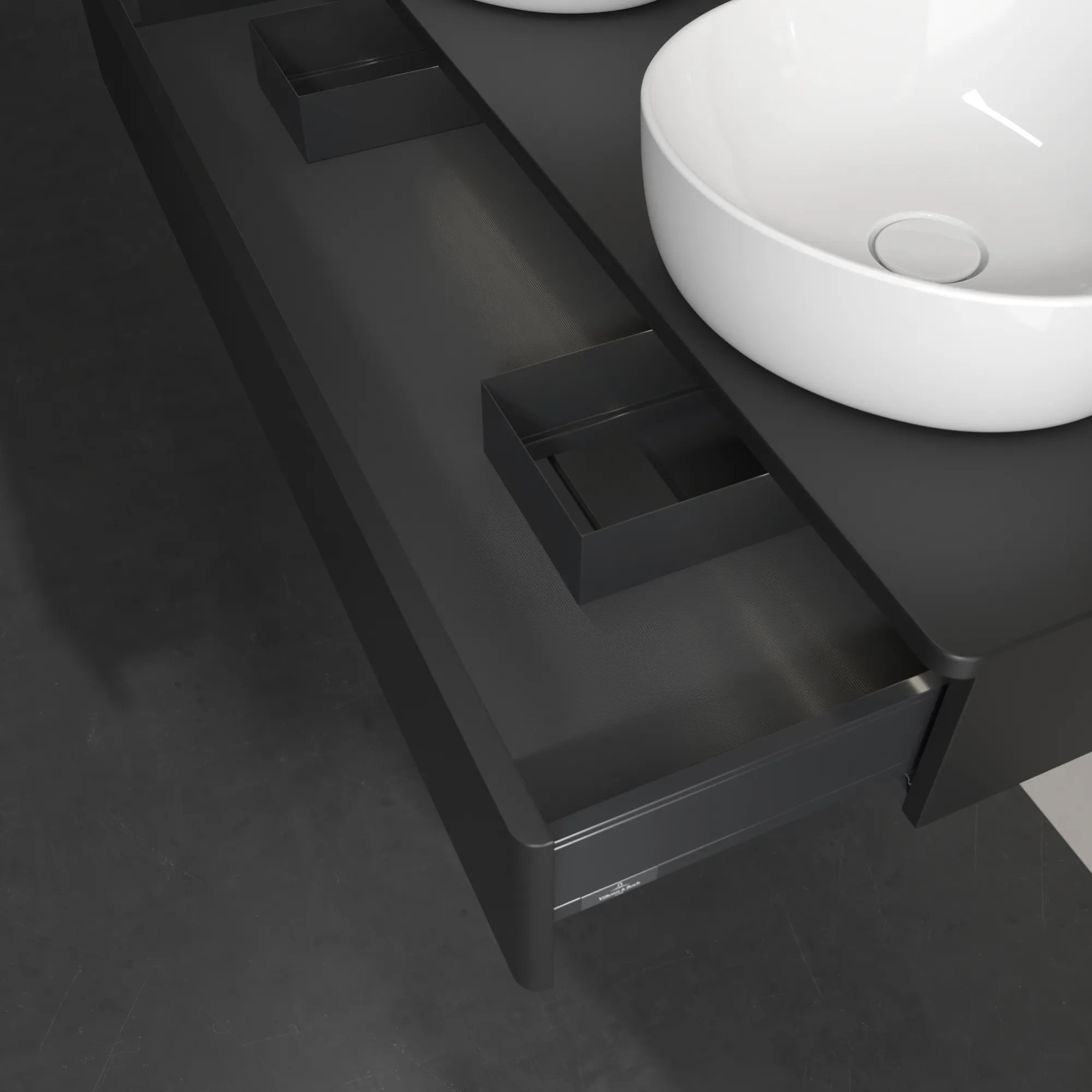 Villeroy & Boch Antao L13_5 Waschbeckenunterschrank 1200x190x500mm Black Matt
