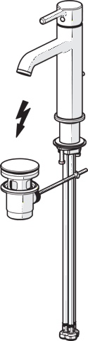 EHM Waschtischbatterie, Niederdruck VANTIS Style 5438 Ablaufgarnitur mit Zugstange Ausladung 133 mm Chrom