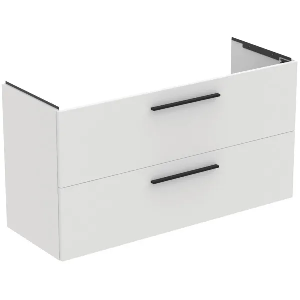 Möbelpaket i.life A mit Waschtisch 120cm und Unterschrank mit chrom Griff Weiß matt