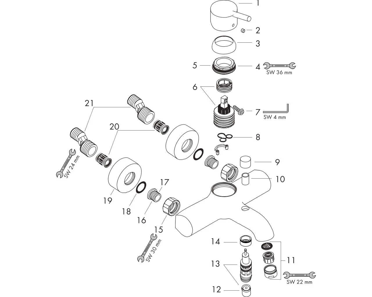 Wannenmischer Aufputz Talis S DN15 chrom Wannenmischer Aufputz Talis S DN15 chrom