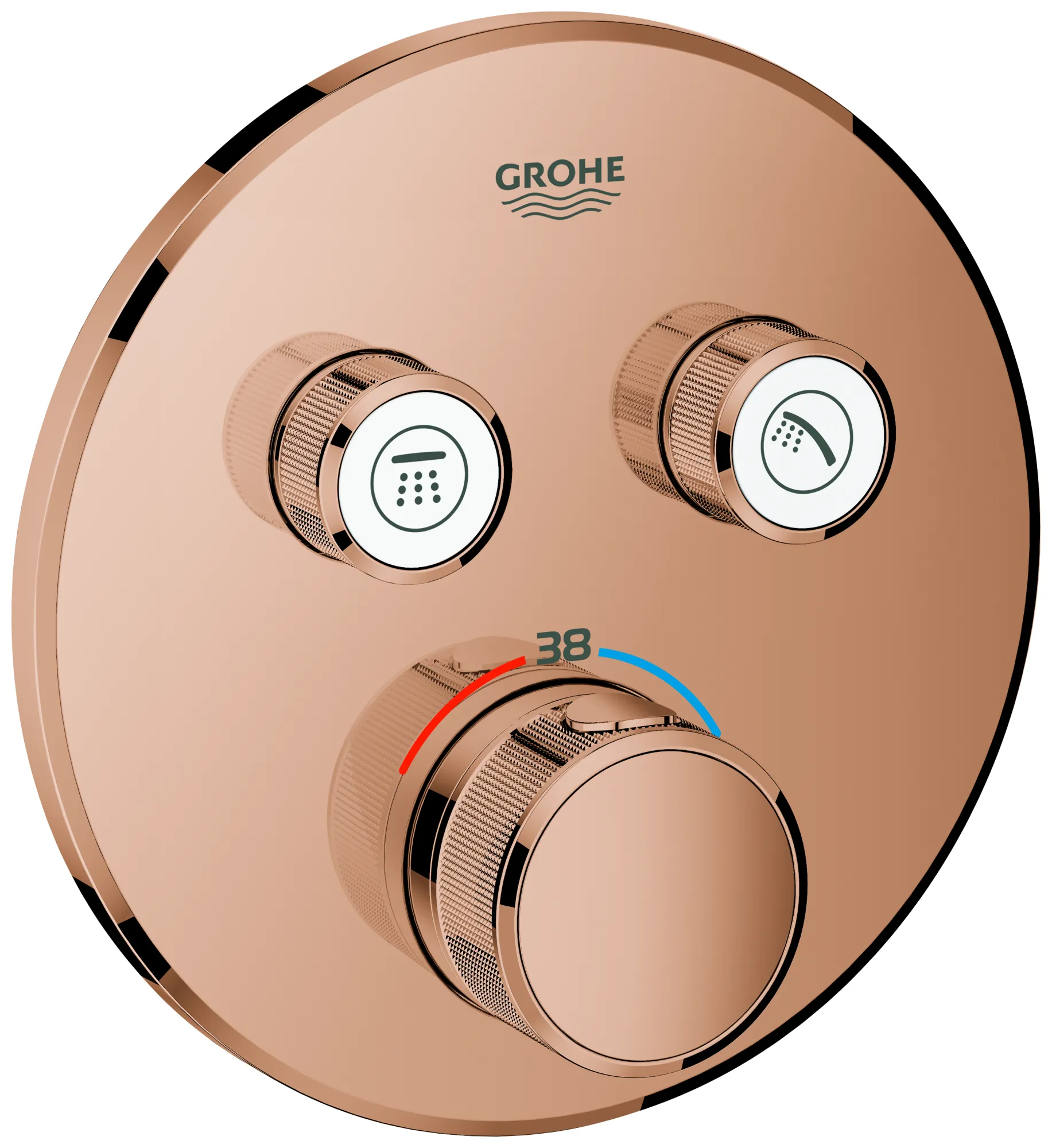 Thermostat Grohtherm SmartControl 29119, mit 2 Absperrventilen, Fertigmontageset für Rapido SmartBox, Wandrosette rund, chrom Thermostat Grohtherm SmartControl 29119, mit 2 Absperrventilen, Fertigmontageset für Rapido SmartBox, Wandrosette rund, chrom