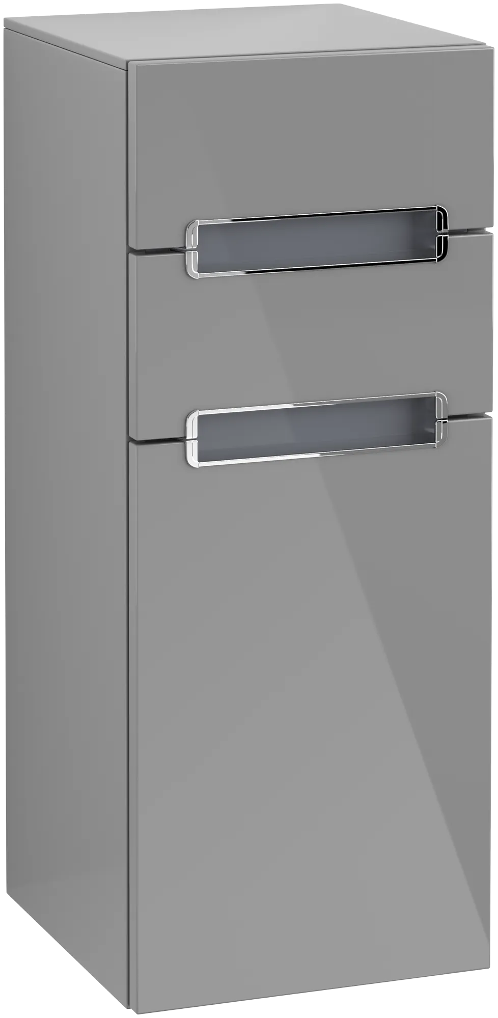 Villeroy & Boch Seitenschrank „Subway 2.0“ 35,6 × 85,7 × 37 × 37 cm Glossy Grey, Anschlag links, ohne Beleuchtung Villeroy & Boch Seitenschrank „Subway 2.0“ 35,6 × 85,7 × 37 × 37 cm Glossy Grey, Anschlag links, ohne Beleuchtung